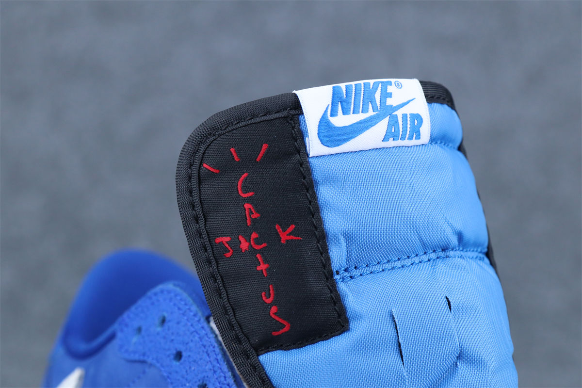 Custom Air Jordan 1 Retro Low OG SP x Fragment x Travis Scott Sneakers 'Blue' - product view 9
