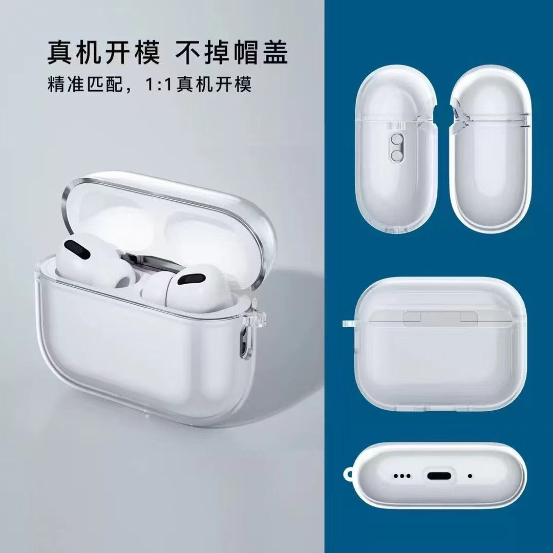 Transparent AirPods Case with Metal Hook - product view 2