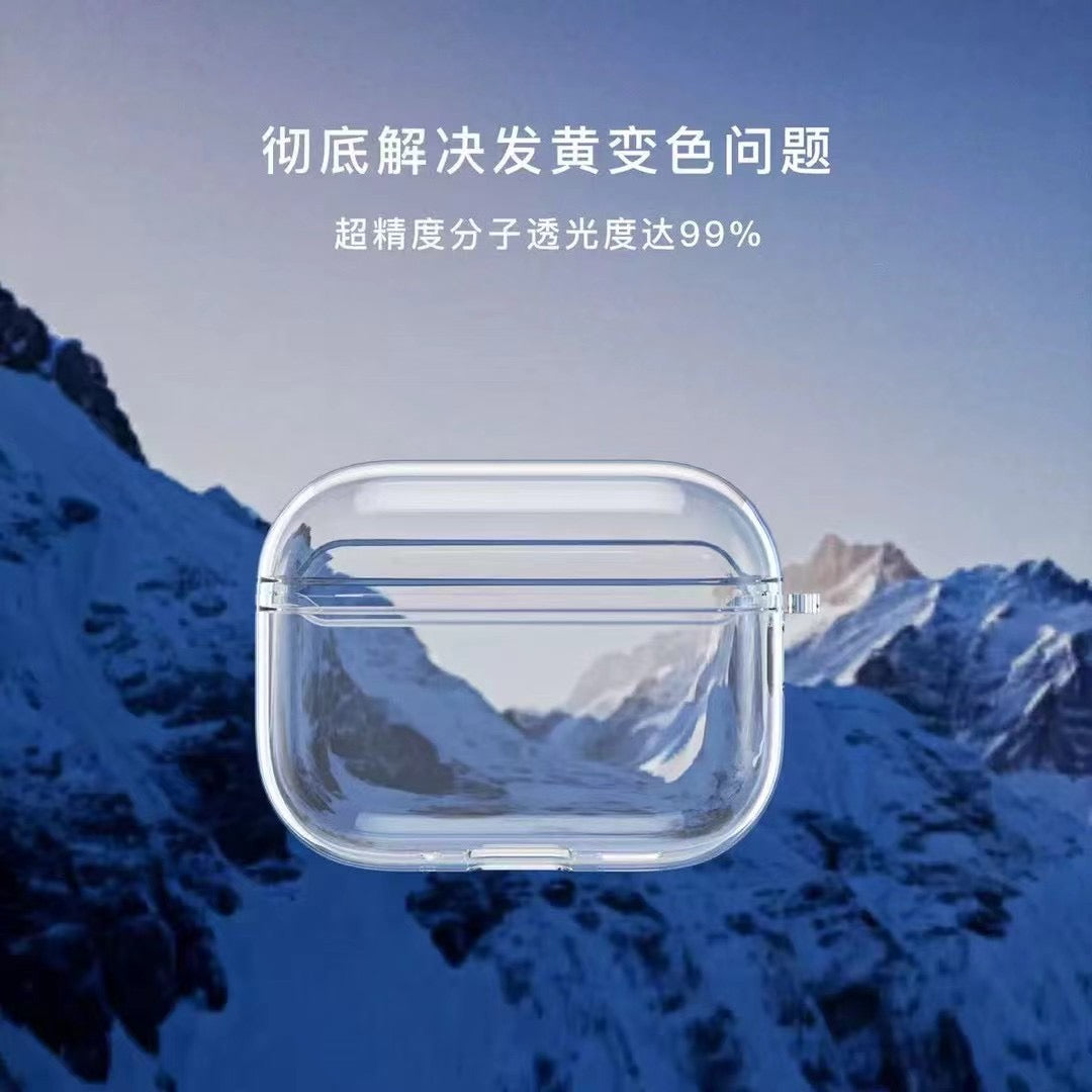 Transparent AirPods Case with Metal Hook - product view 3