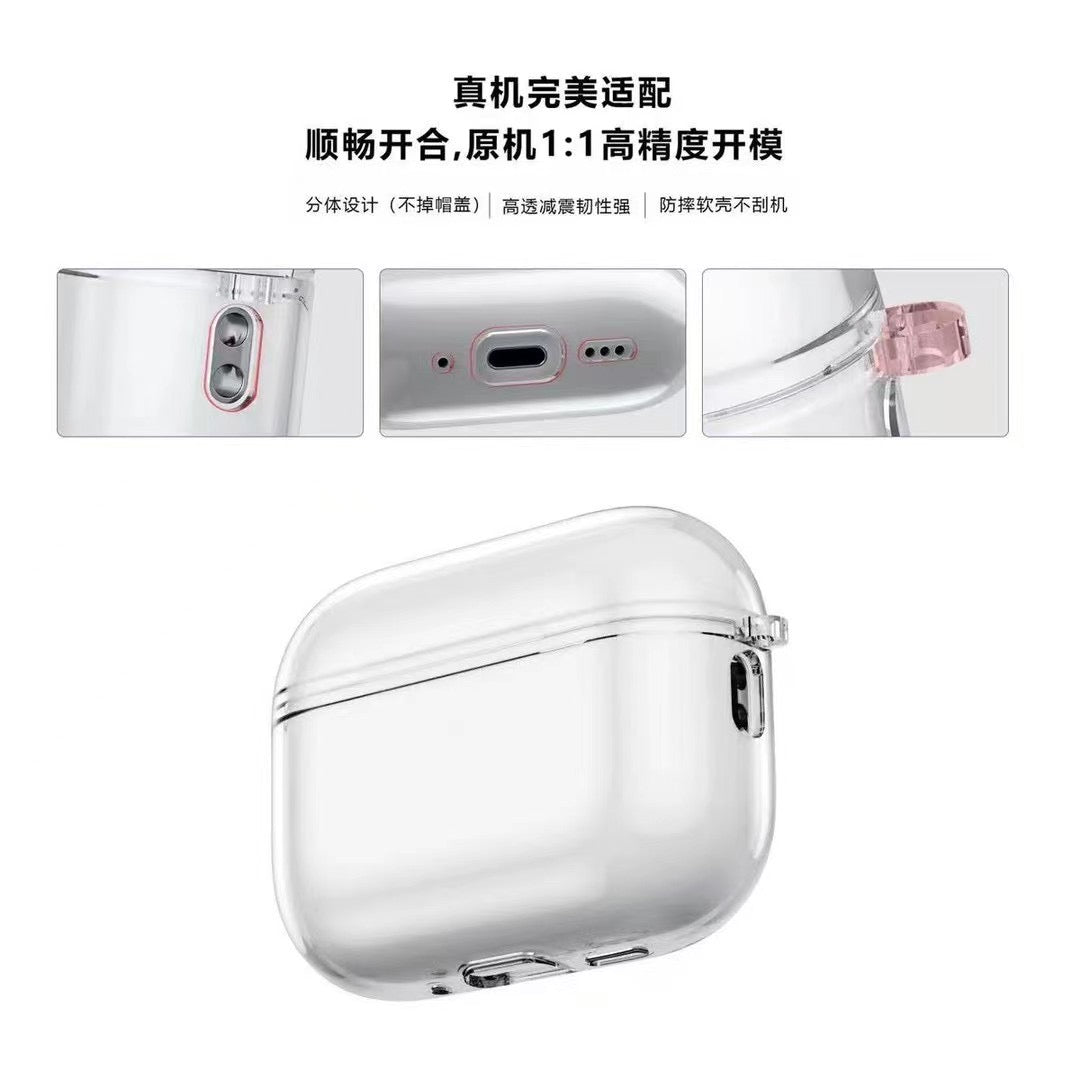Transparent AirPods Case with Metal Hook - product view 7