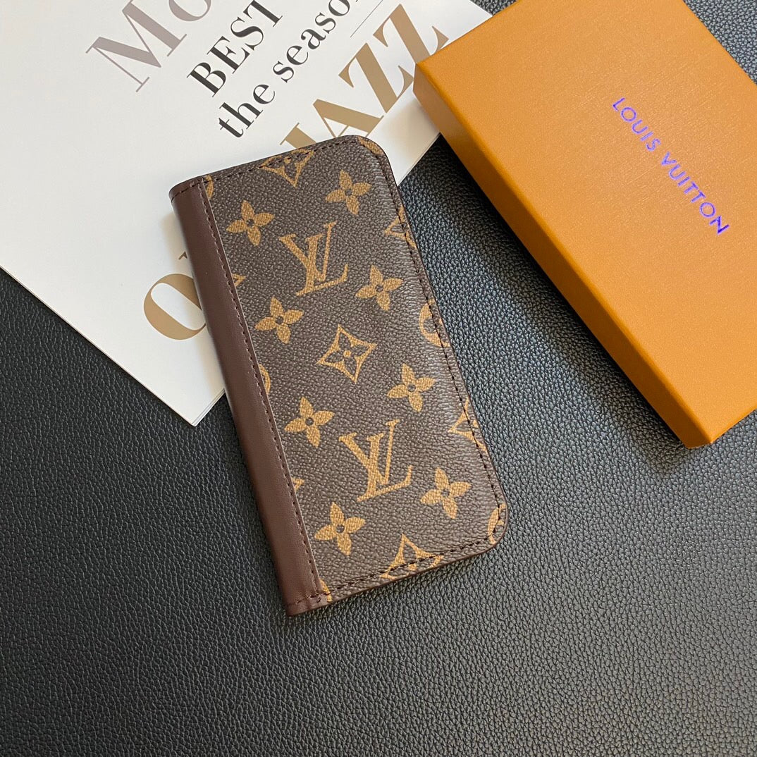 MONOGRAM LEATHER CARD COVER GALAXY CASE Phone Case - product view 1