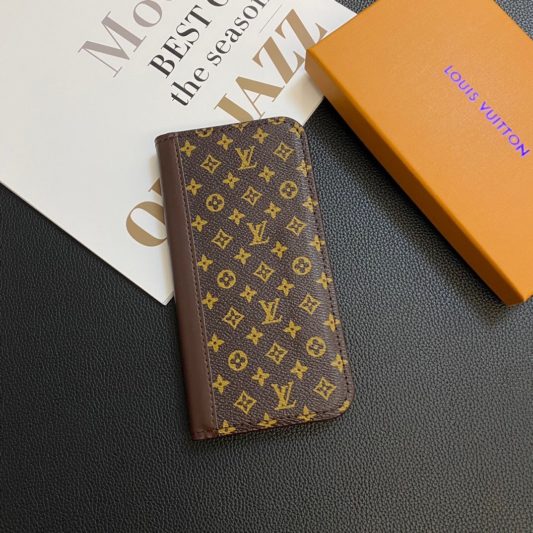 MONOGRAM LEATHER CARD COVER GALAXY CASE Phone Case - product view 2