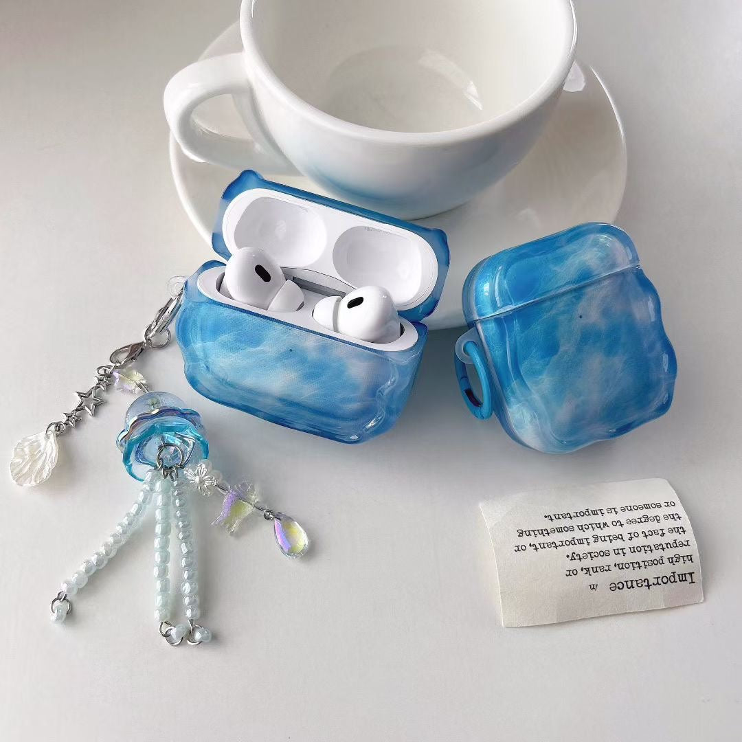 Blue Sky AirPods Case with Jelly Beaded Charm - product view 2