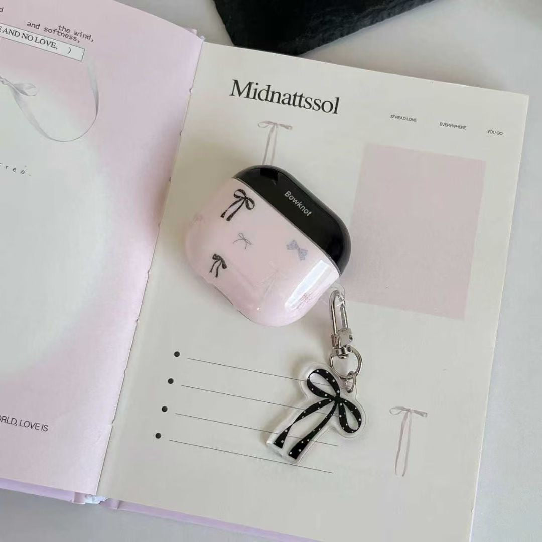 Pink Bow AirPods Case with Ribbon Charm - product view 2