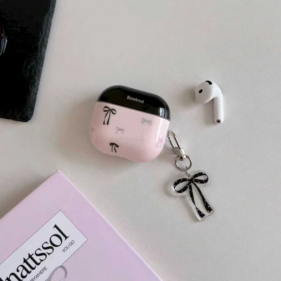Pink Bow AirPods Case with Ribbon Charm - product view 3