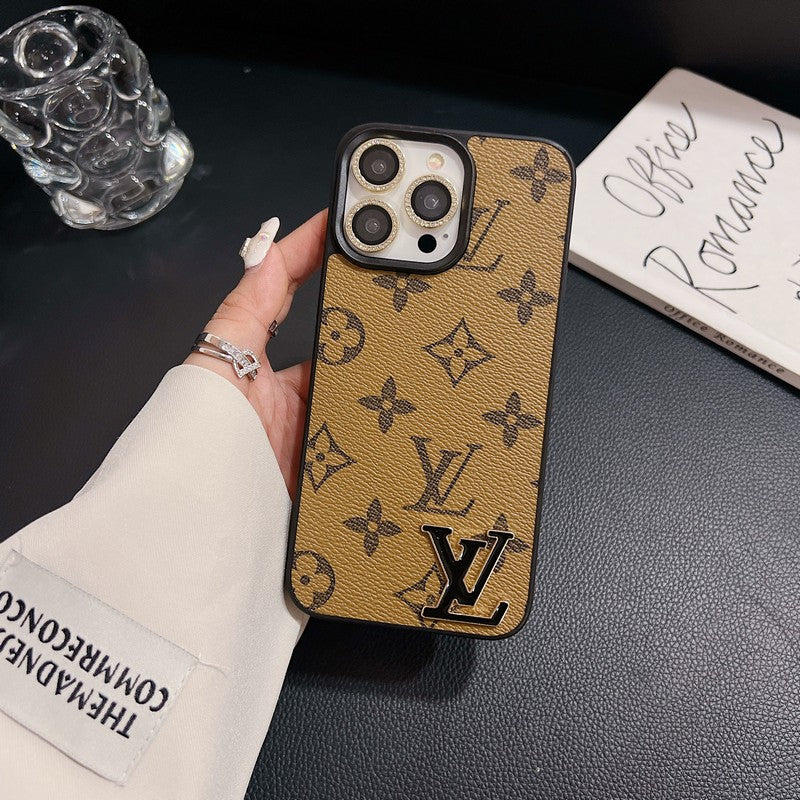Black Logo Leather iPhone Case - product view 21