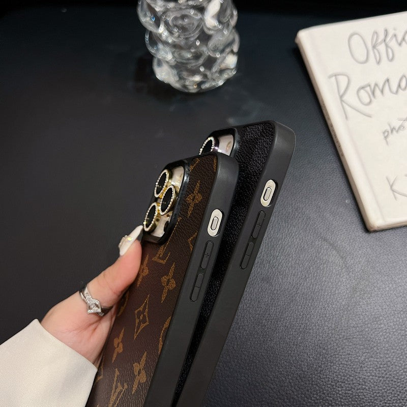 Black Logo Leather iPhone Case - product view 14