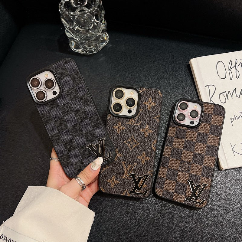 Black Logo Leather iPhone Case - product view 13