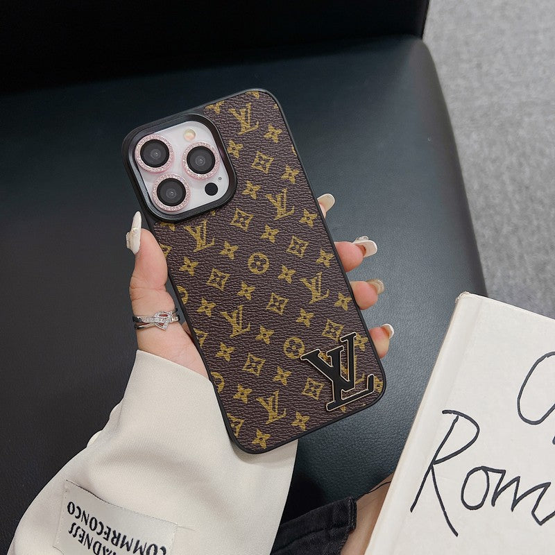Black Logo Leather iPhone Case - product view 5