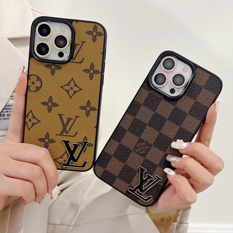 Black Logo Leather iPhone Case - product view 15