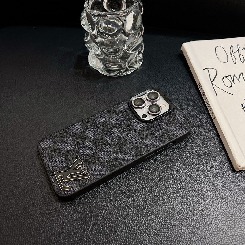 Black Logo Leather iPhone Case - product view 19