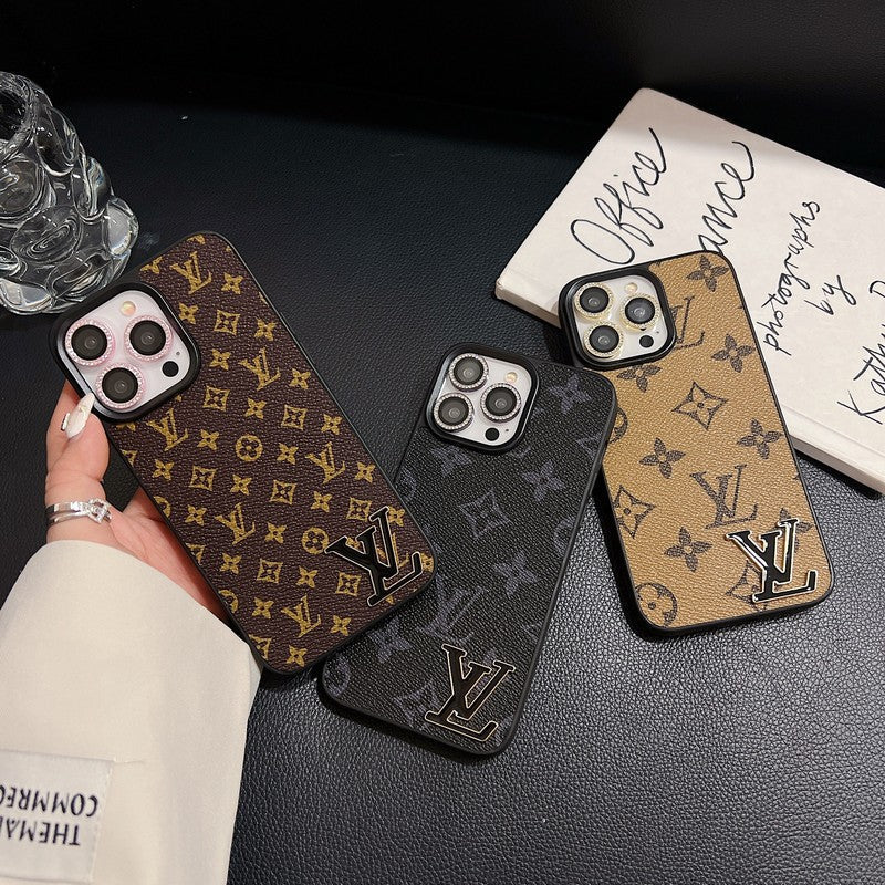 Black Logo Leather iPhone Case - product view 12