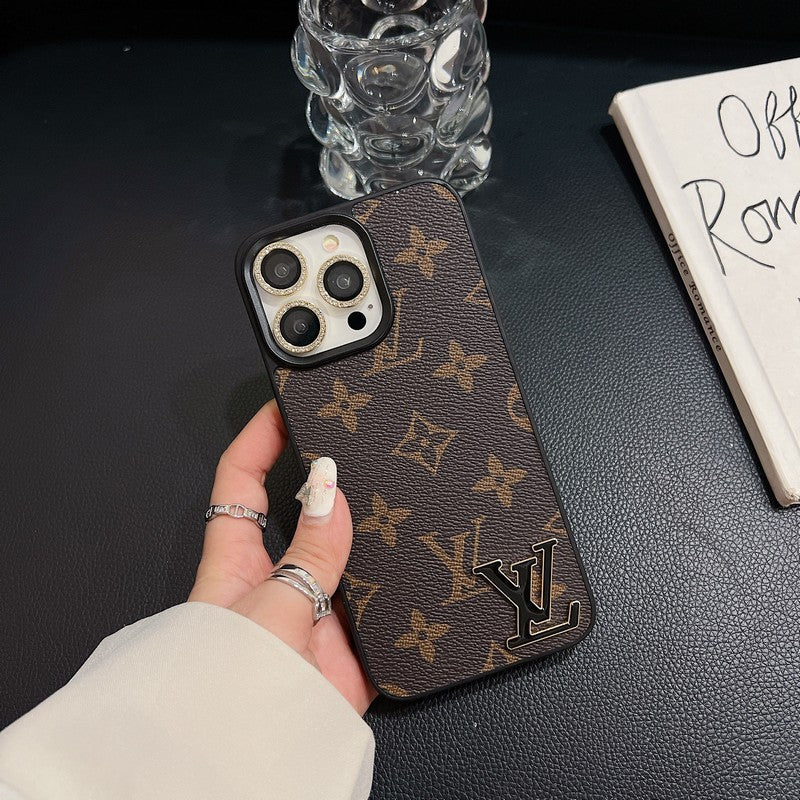 Black Logo Leather iPhone Case - product view 17