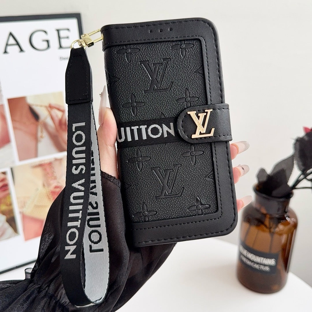 Pattern Wallet iPhone Case with Card Holder and Strap - product view 7