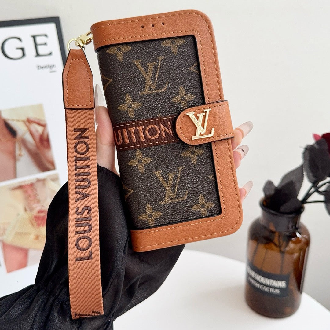 Pattern Wallet iPhone Case with Card Holder and Strap - product view 3