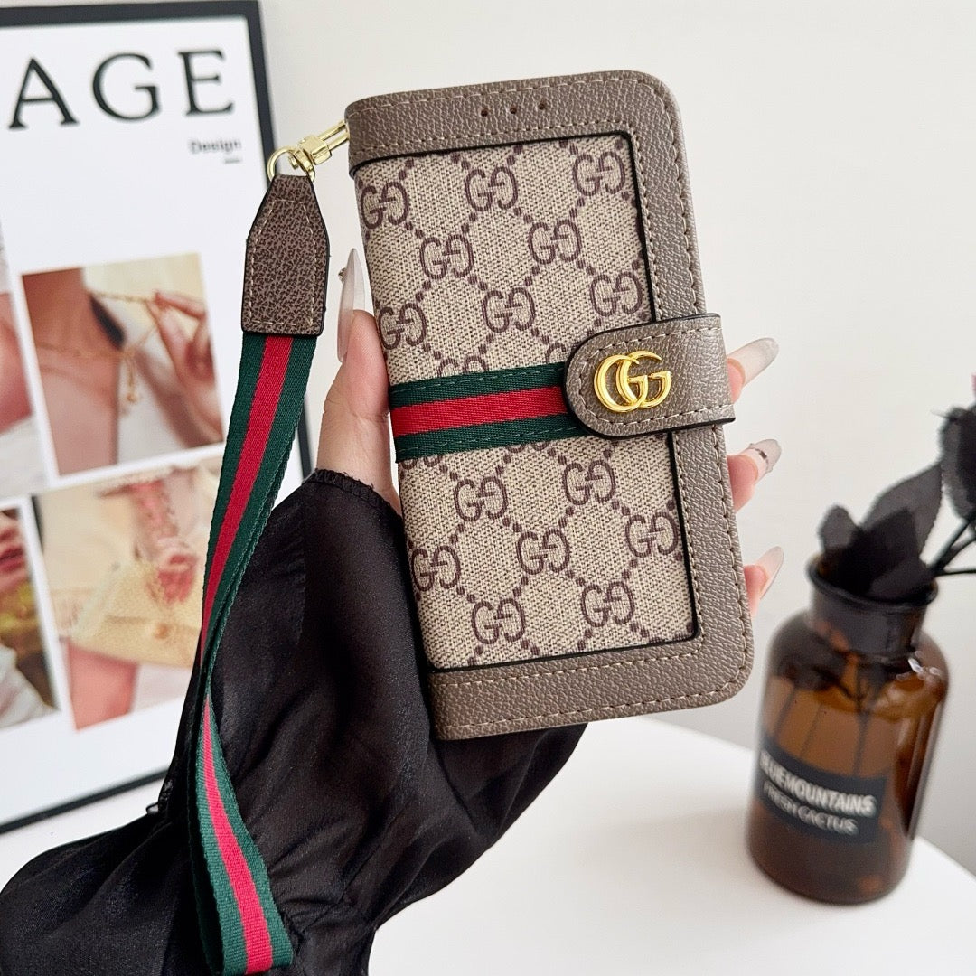 Pattern Wallet iPhone Case with Card Holder and Strap - product view 13