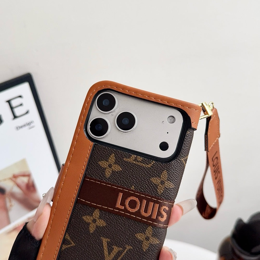 Pattern Wallet iPhone Case with Card Holder and Strap - product view 10