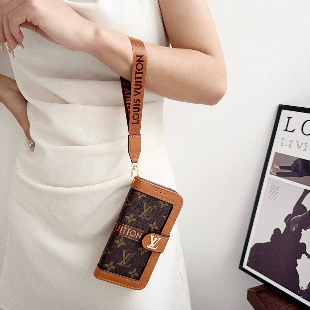 Pattern Wallet iPhone Case with Card Holder and Strap - product view 12