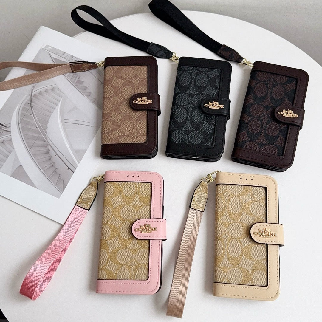 CO Pattern Wallet iPhone Case with Card Holder and Strap - product view 2