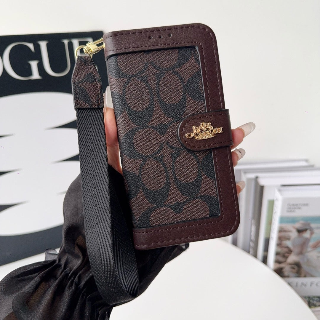 CO Pattern Wallet iPhone Case with Card Holder and Strap - product view 4