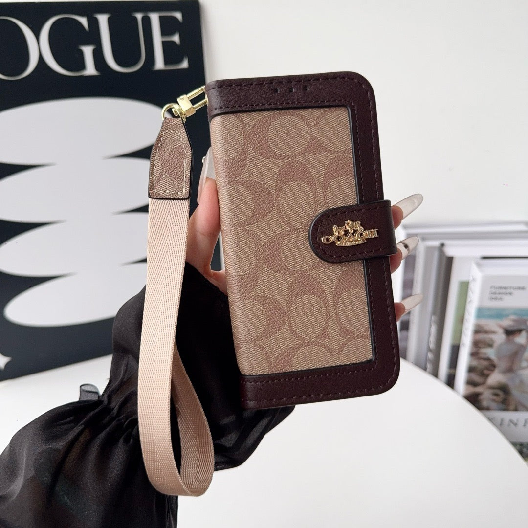 CO Pattern Wallet iPhone Case with Card Holder and Strap - product view 5