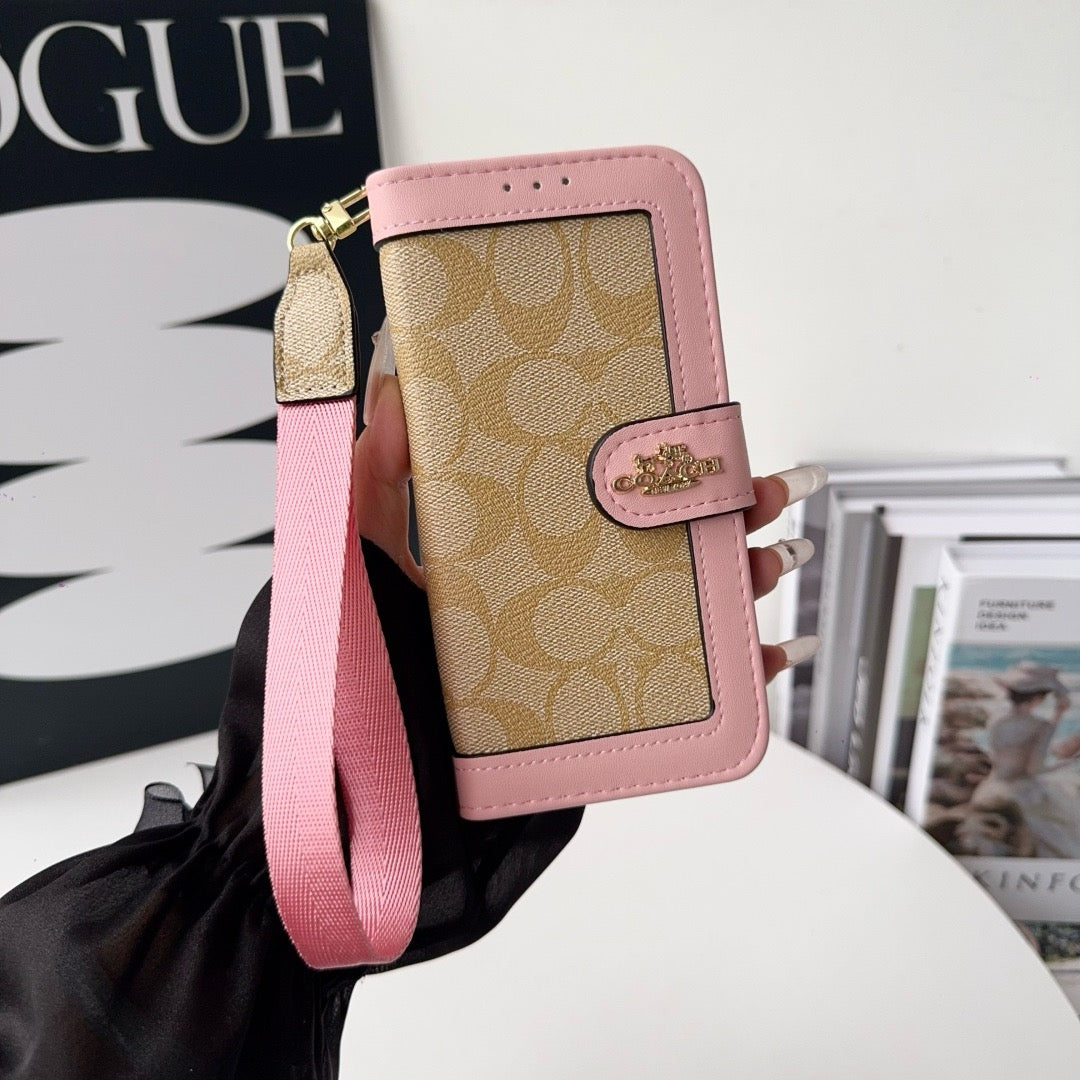 CO Pattern Wallet iPhone Case with Card Holder and Strap - product view 6