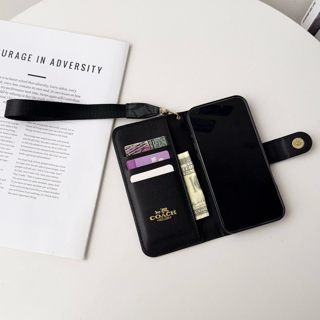 CO Pattern Wallet iPhone Case with Card Holder and Strap - product view 8