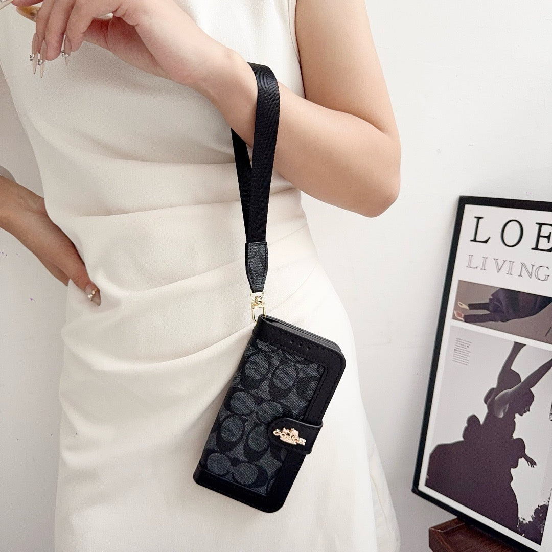 CO Pattern Wallet iPhone Case with Card Holder and Strap - product view 10