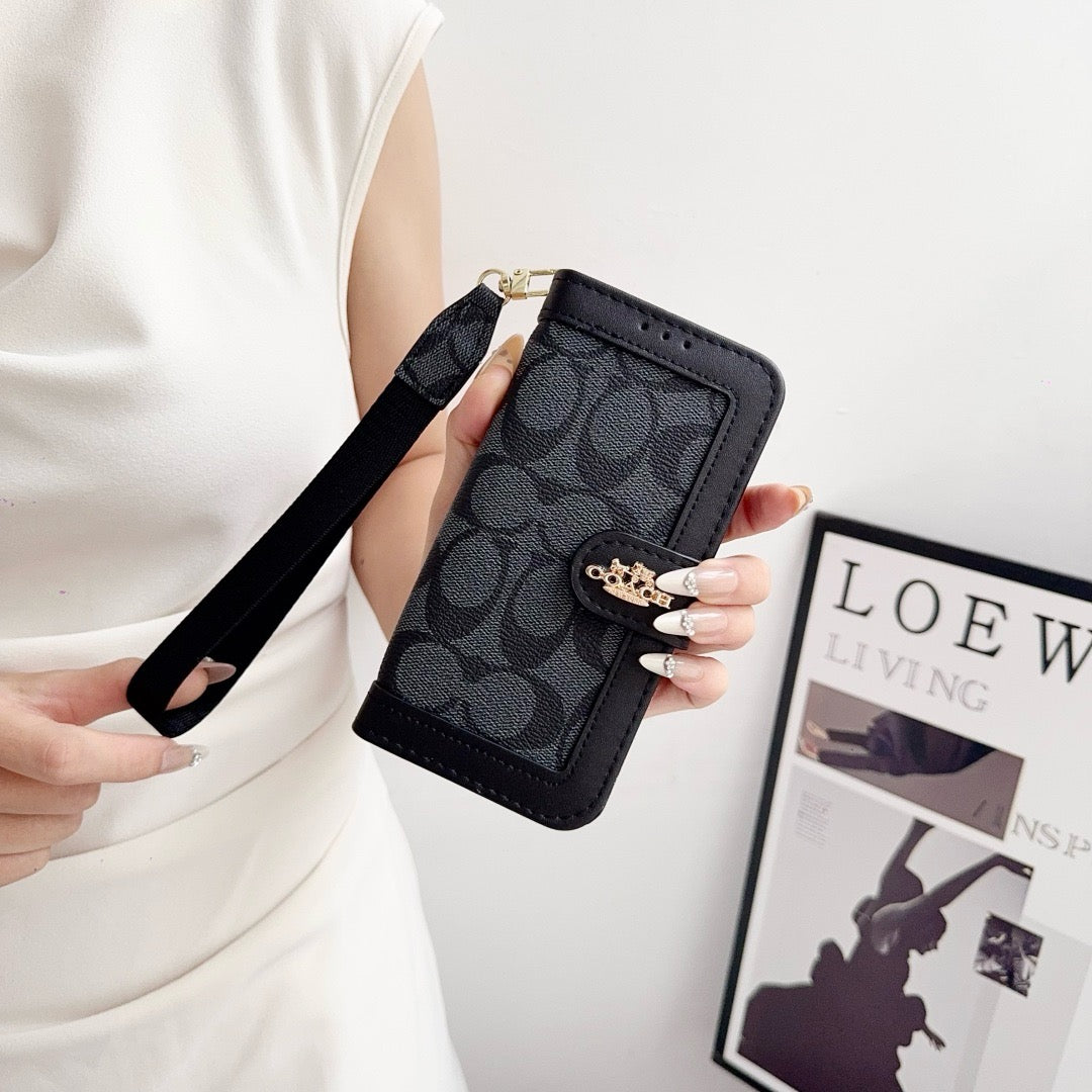 CO Pattern Wallet iPhone Case with Card Holder and Strap - product view 13
