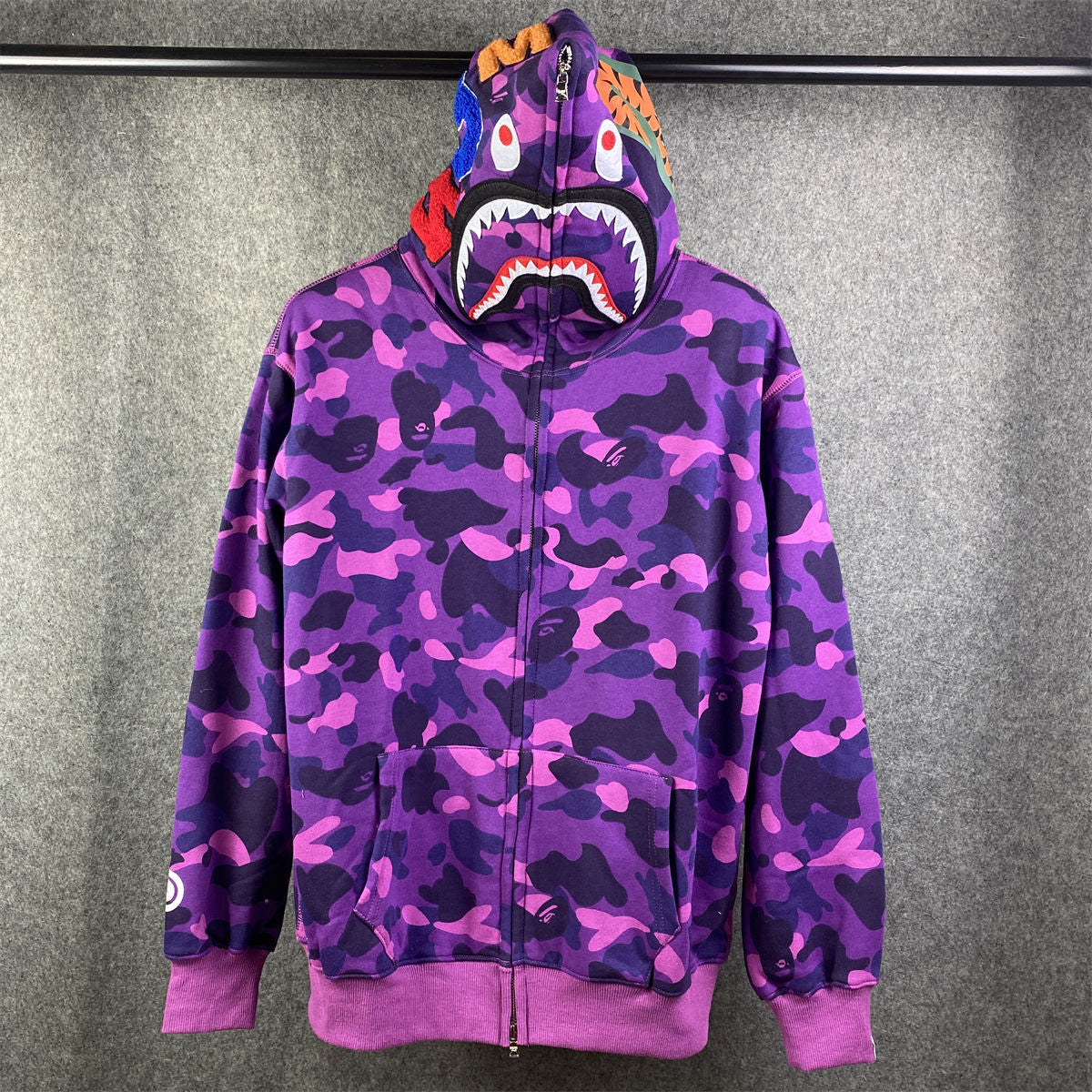 BAPE Color Camo Shark Full Zip Hoodie 'Purple' - product view 1