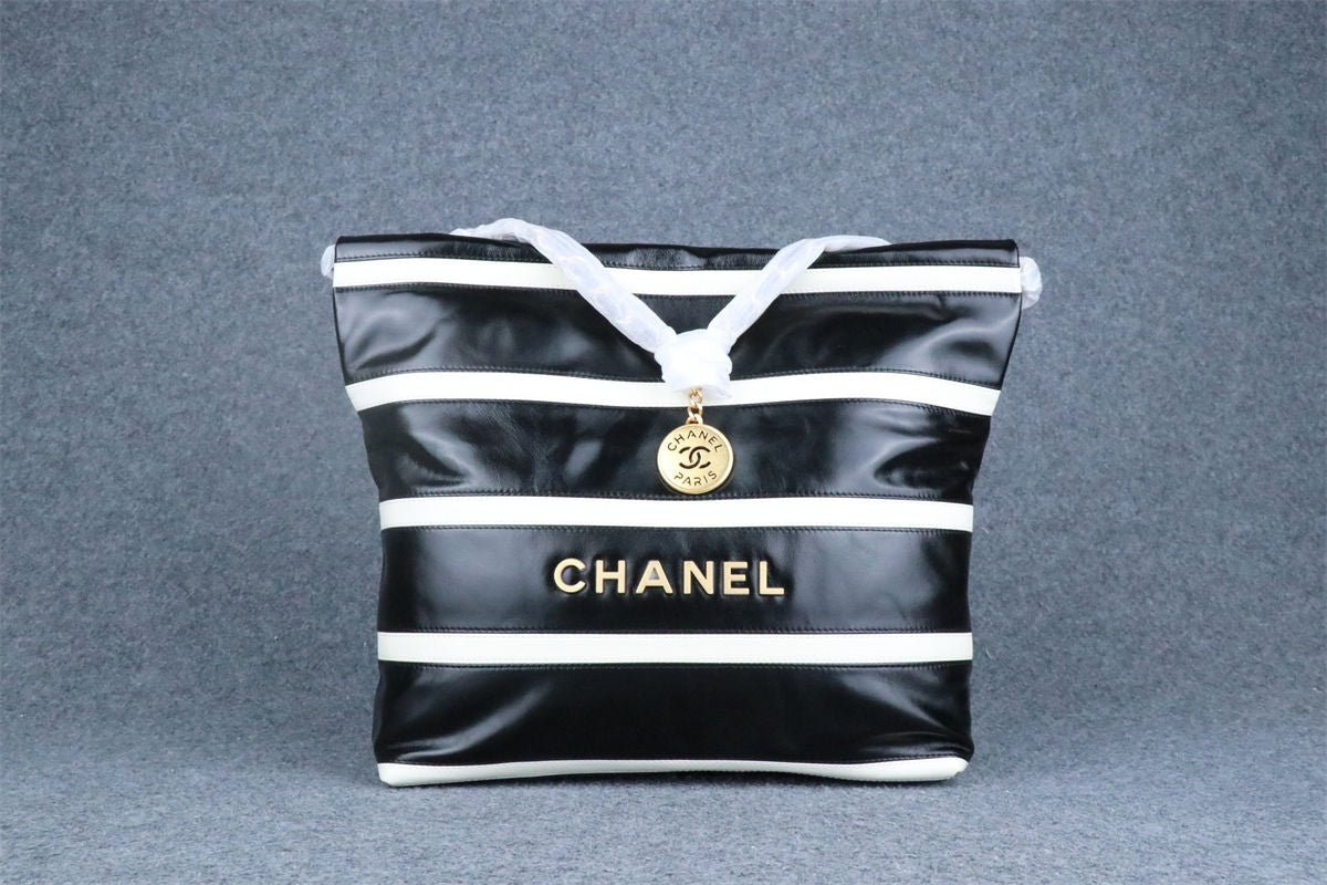 Chanel Striped 22 Hobo Bag 'Black White' - product view 2