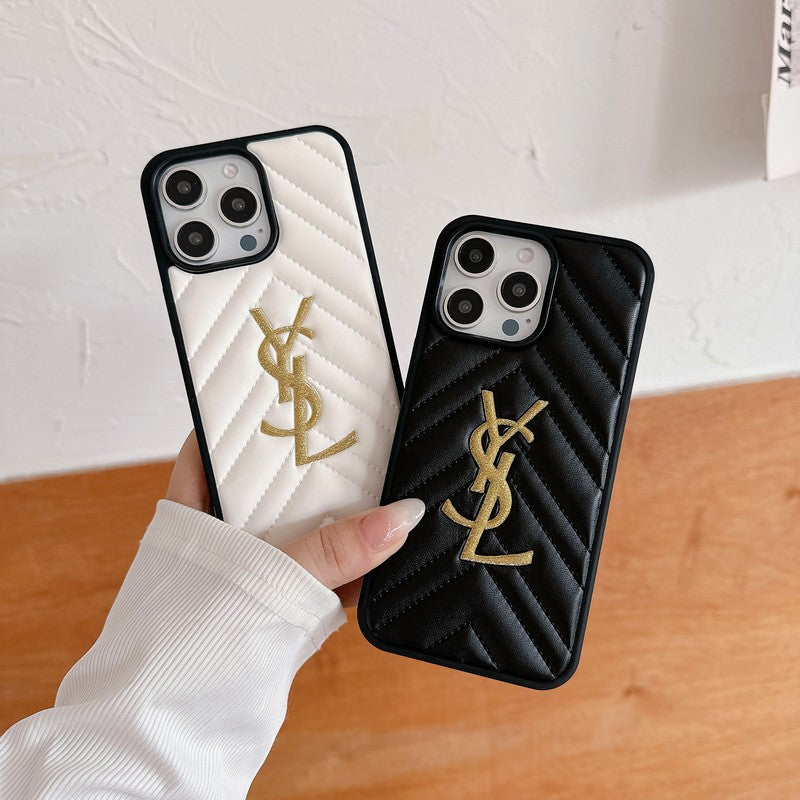 Saint Black & White Leather iPhone Case - product view 4