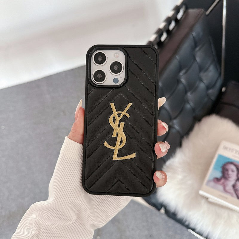 Saint Black & White Leather iPhone Case - product view 2