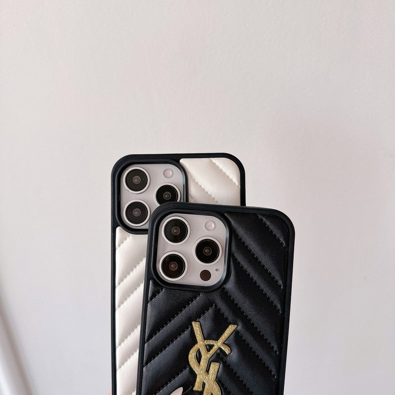 Saint Black & White Leather iPhone Case - product view 10