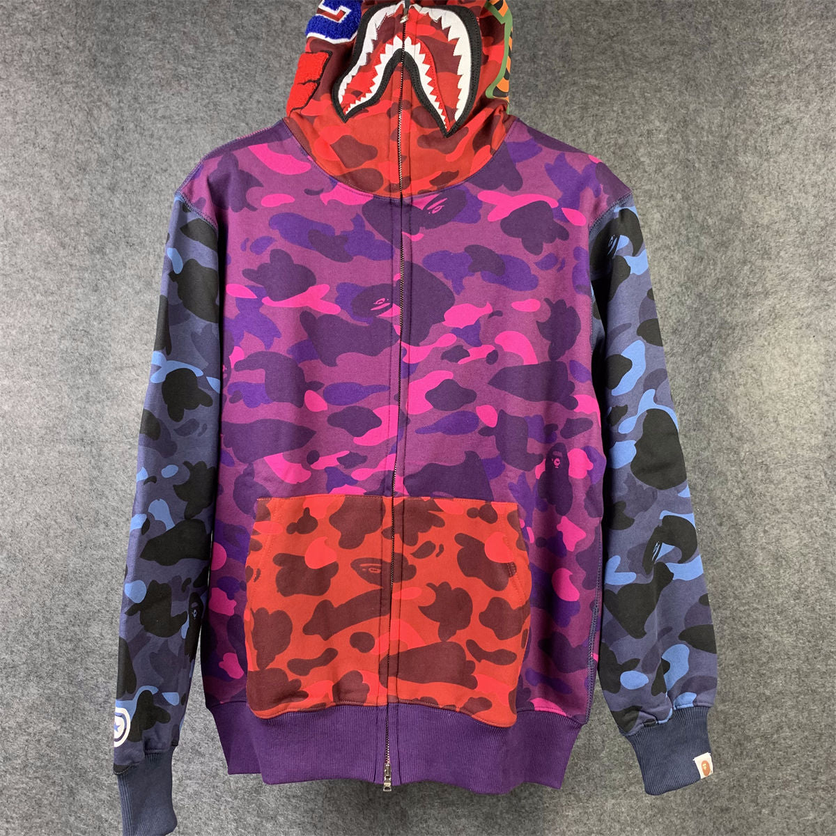 BAPE Color Camo Crazy Shark Full Zip Hoodie 'Multicolor' - product view 1