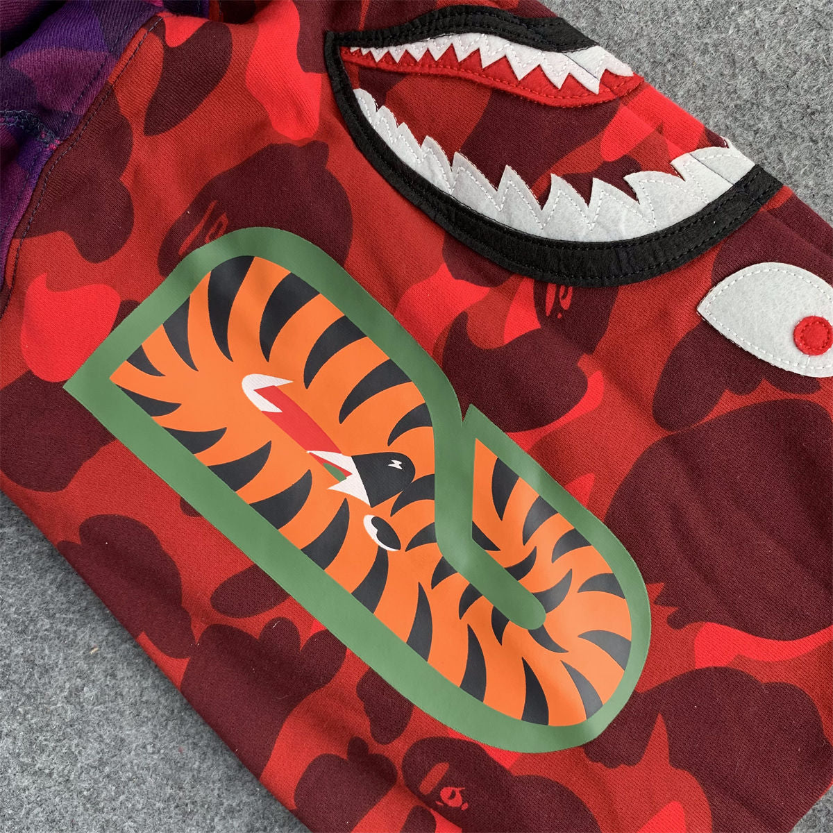 BAPE Color Camo Crazy Shark Full Zip Hoodie 'Multicolor' - product view 7
