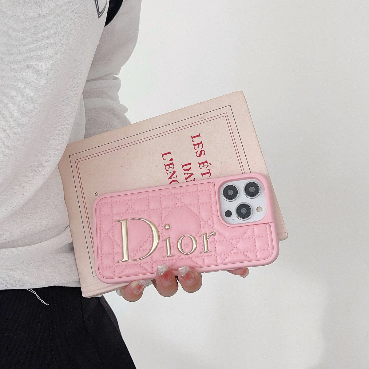 Fashion Gold Logo Leather iPhone Case - product view 4