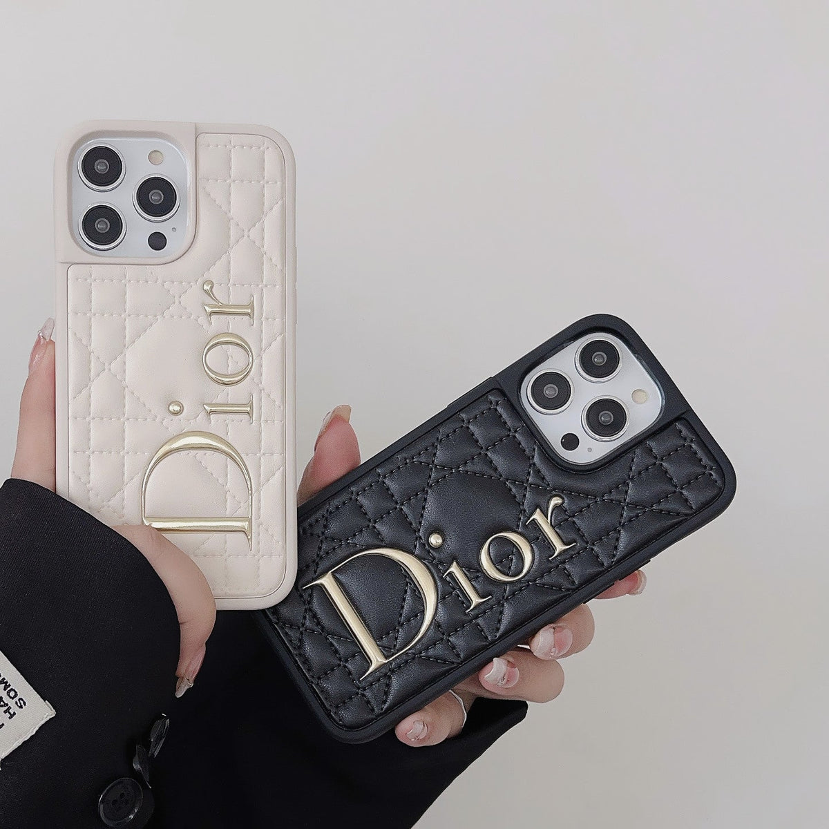Fashion Gold Logo Leather iPhone Case - product view 3