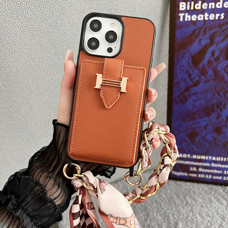 H Card Bag Scarves Leather iPhone Case - product view 16