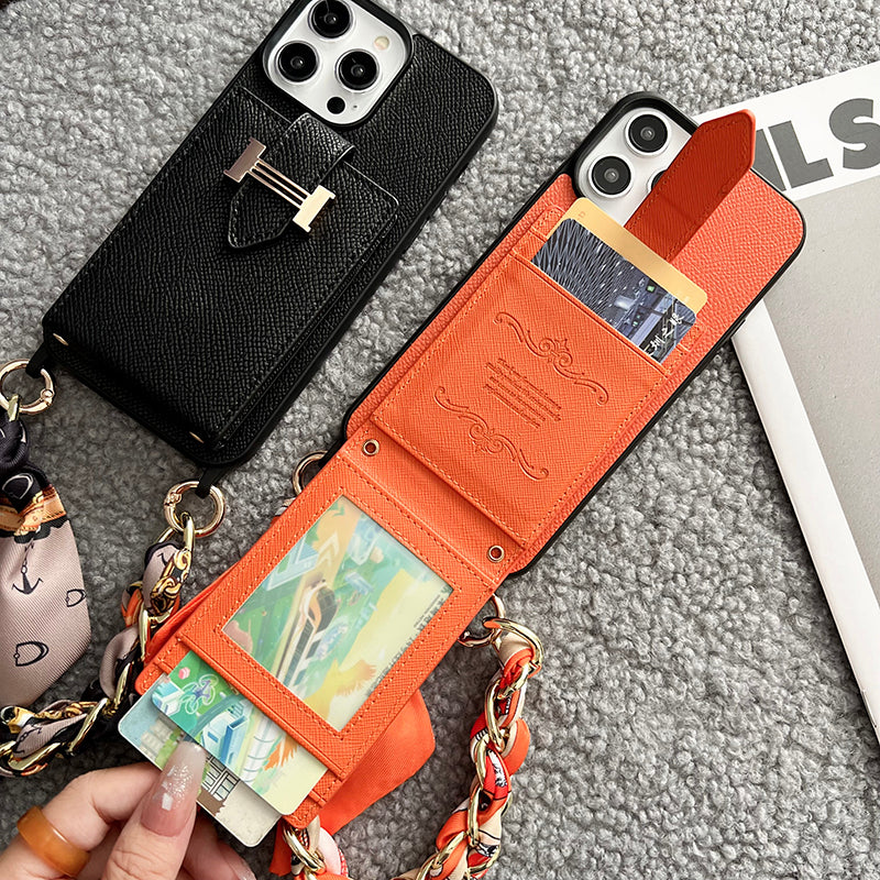 H Card Bag Scarves Leather iPhone Case - product view 13