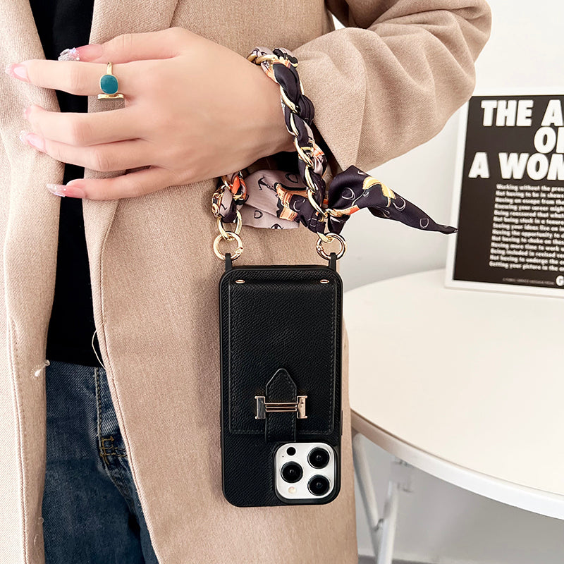 H Card Bag Scarves Leather iPhone Case - product view 8