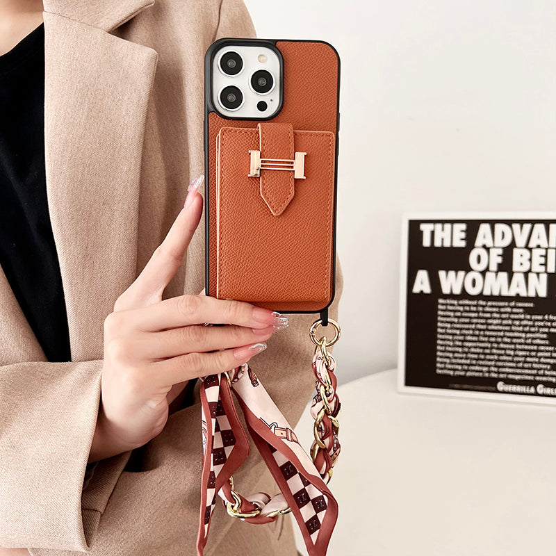H Card Bag Scarves Leather iPhone Case - product view 11