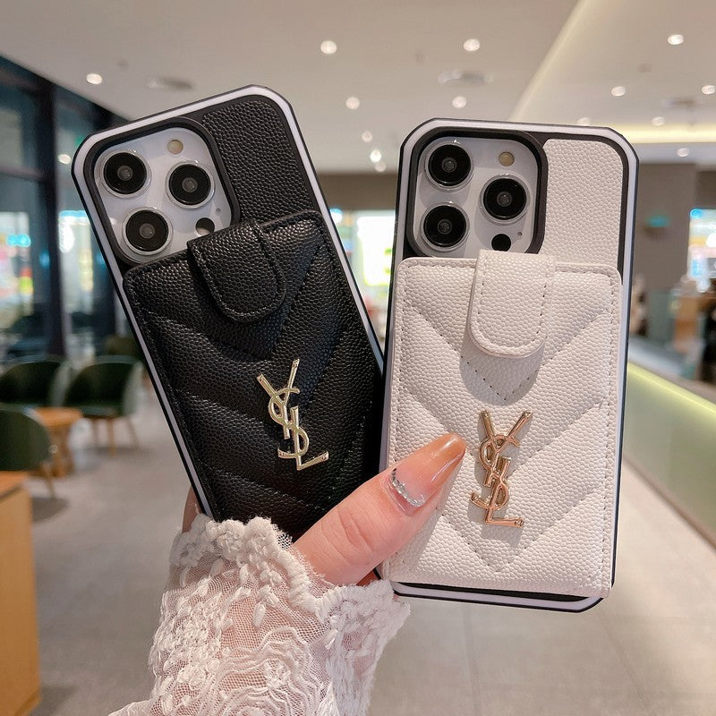 Saint Card Bag Color Leather iPhone Case - product view 4