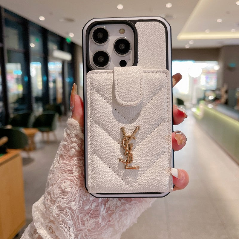Saint Card Bag Color Leather iPhone Case - product view 3