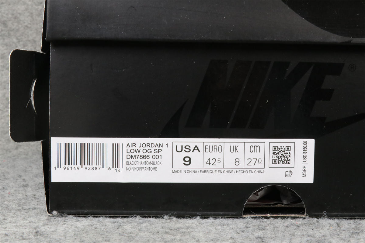 Travis Scott x Air Jordan 1 Low OG SP Sneakers 'Black Phantom' - product view 18