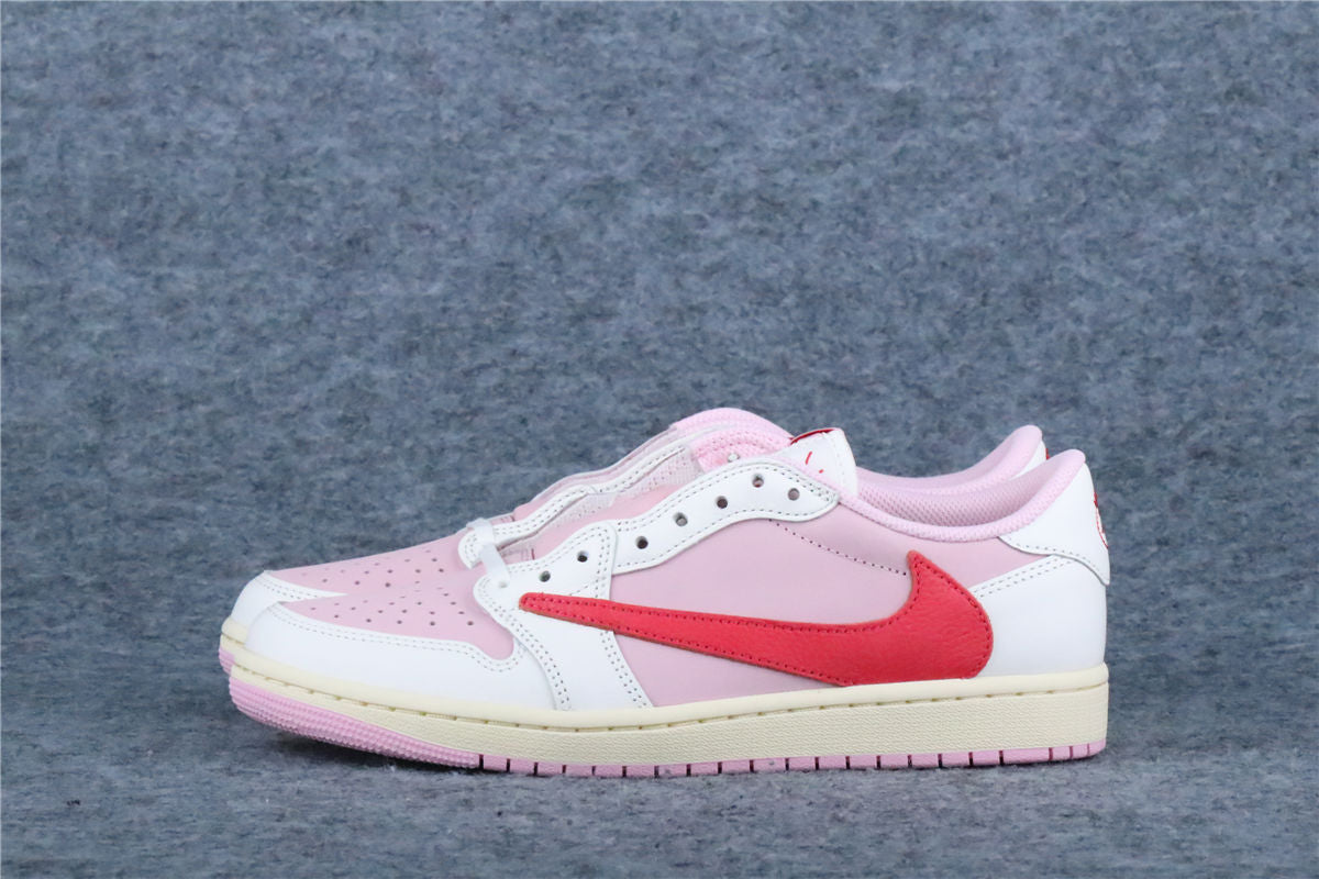 Travis Scott x Air Jordan 1 Retro Low OG Sneakers 'Sail Tropical Pink' - product view 12