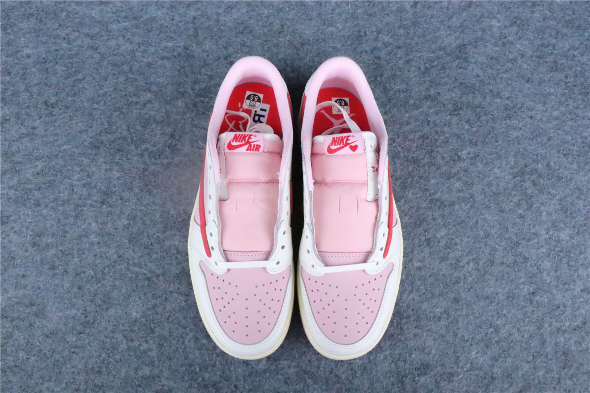 Travis Scott x Air Jordan 1 Retro Low OG Sneakers 'Sail Tropical Pink' - product view 13