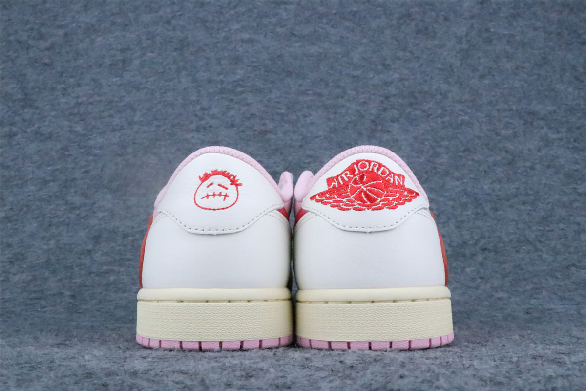 Travis Scott x Air Jordan 1 Retro Low OG Sneakers 'Sail Tropical Pink' - product view 11