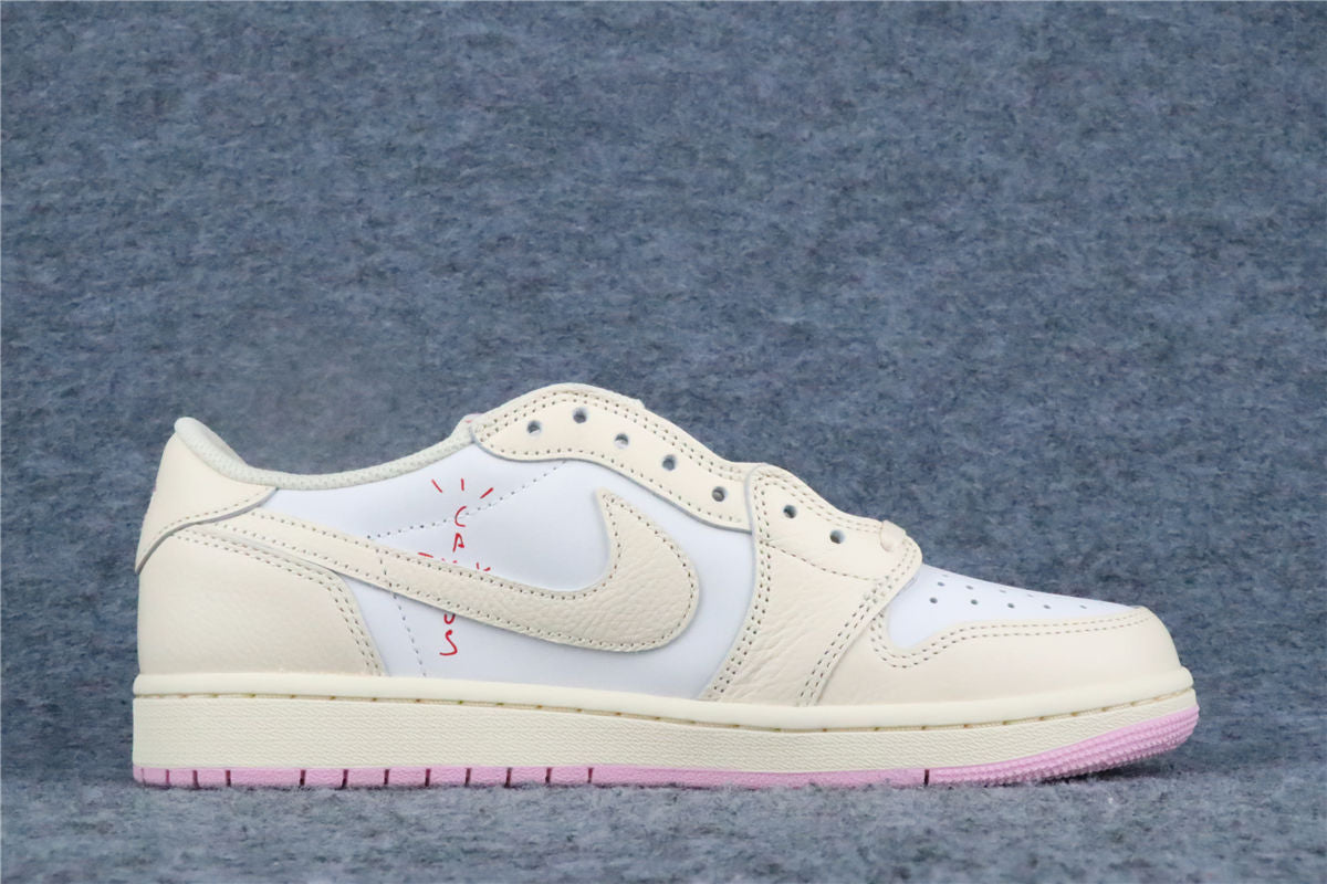 Travis Scott x Air Jordan 1 Retro Low OG Sneakers 'Shy Pink' - product view 2