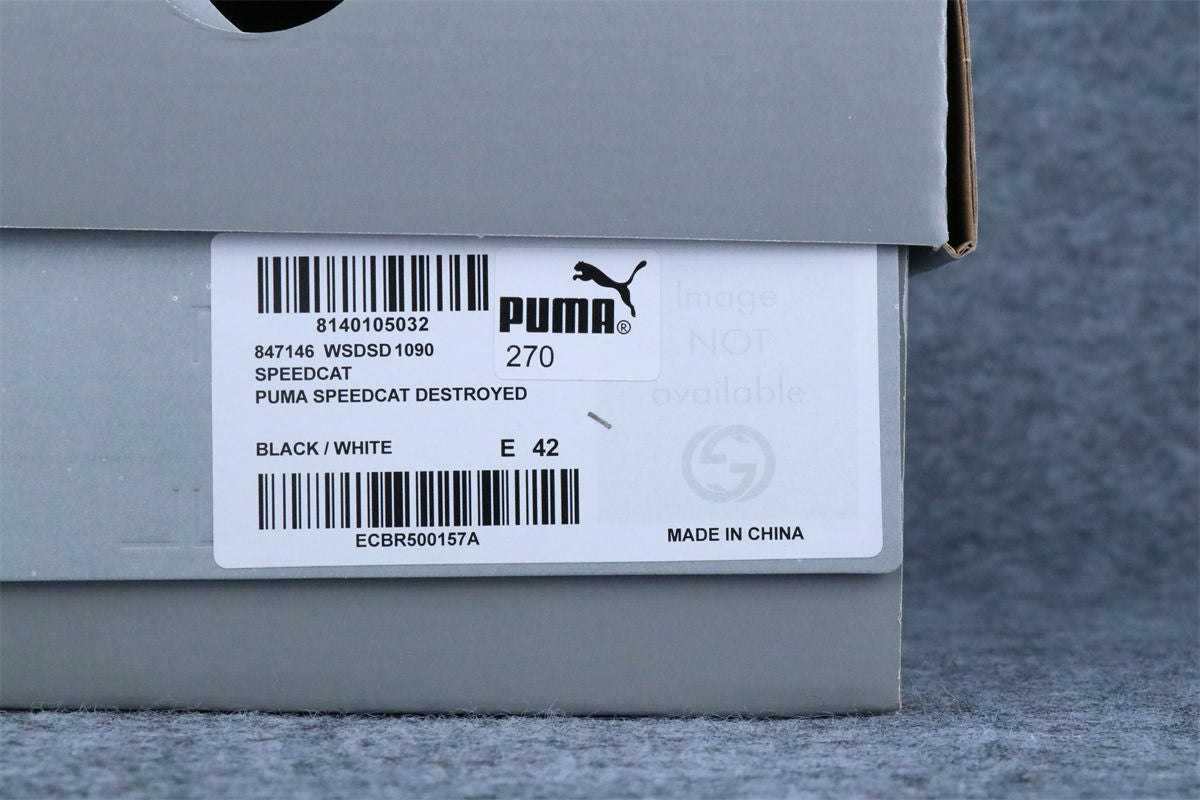 Balenciaga x Puma Speedcat Suede Sneakers 'Distressed Black White' - product view 14